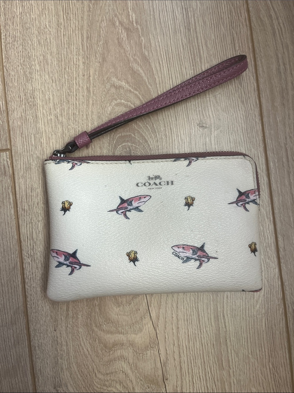 Coach Shark Cream Wristlet